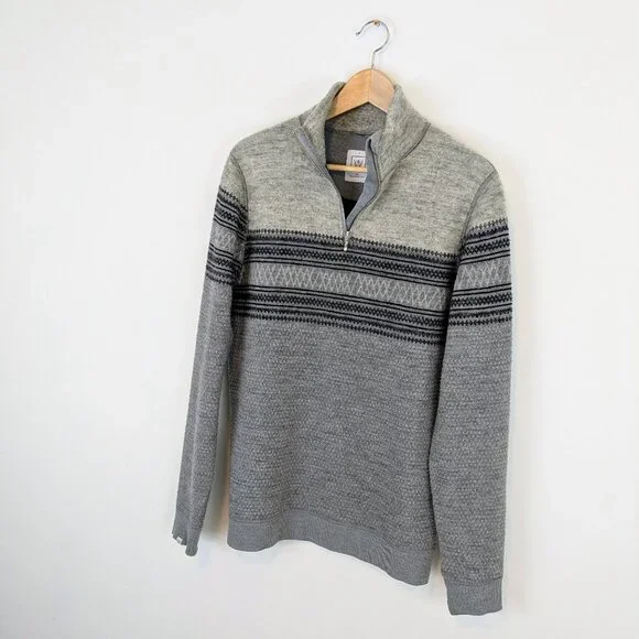 We Norwegians Mens 100% Merino Wool 1/4 quarter zip sweater - Picture 2 of 10